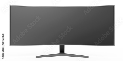 Billede på lærred Modern professional widescreen monitor with curved screen