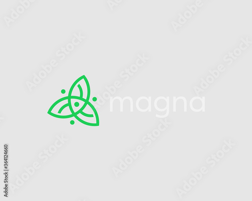 Abstract leafs logo icon vector design. Universal creative ecology recycle symbol mark logotype.