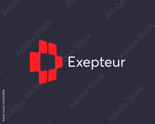 Abstract computer processor chip logo icon isolated on dark blue background. Cross, plus, cpu with circuit board sign logotype design template element. Vector Illustration.