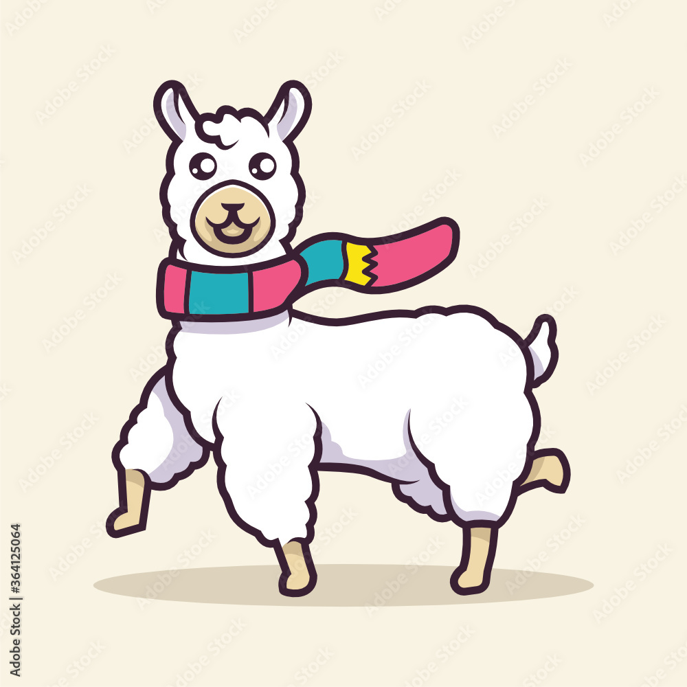 Cute llama Mascot vector illustration Cute llama Mascot vector illustration