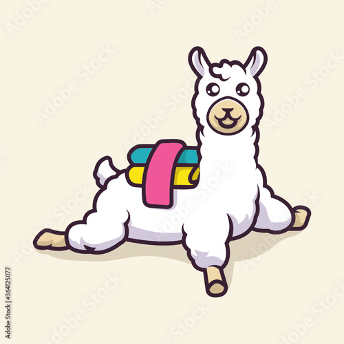 Cute llama Mascot vector illustration