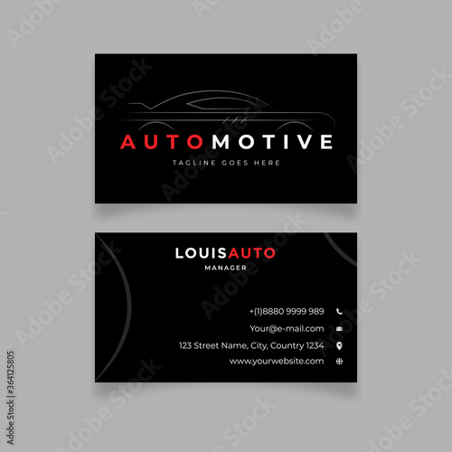 Modern Black car sport design business card template
