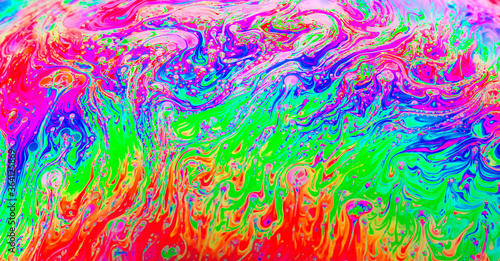 Rainbow colors created by soap  bubble or oil 