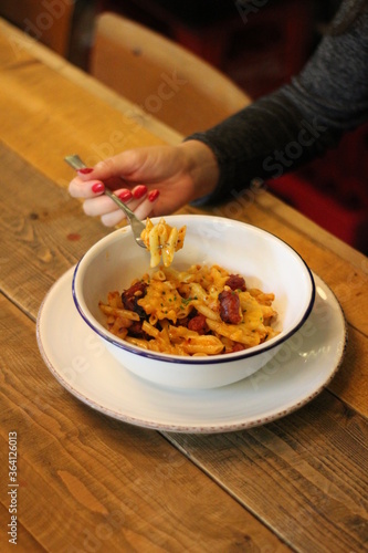 Macarrones con chorizo