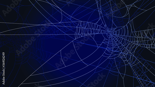 Spider Web On Dark Background Halloween Design Elements Spooky Scary Horror Decor Vector
