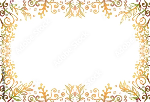 Frame with vines and leaves, space for letters, concepts Illustration for the autumn season, used to design greeting cards.