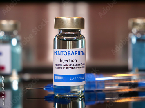 Vial of Pentobarbital with syringe