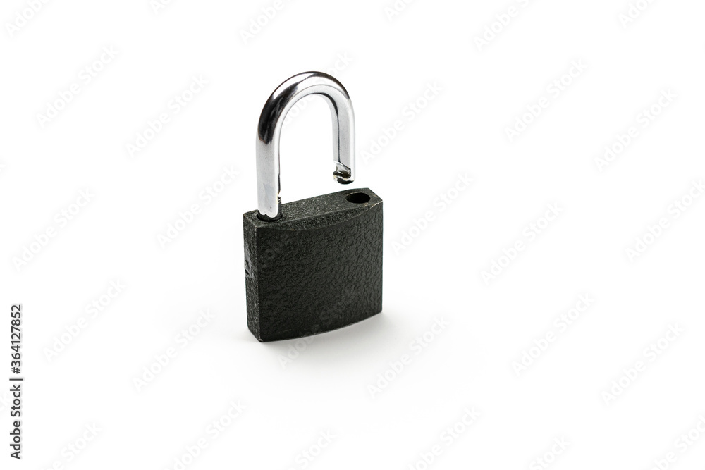 Padlock for key isolated on white background. Privacy security with metal lock pad. Padlock for key isolated on white background. Privacy security with metal lock pad.