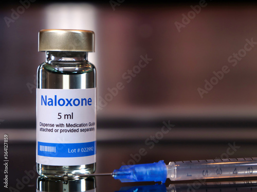 Vial of naloxone with syringe