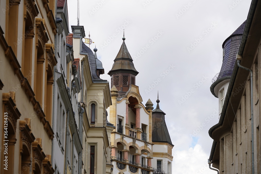 Fototapeta premium Historische Straße in Leipzig