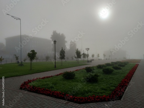 street in the fog