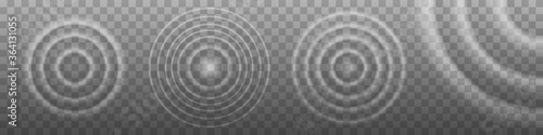 Round water ripples. Circle sound waves set © Ivan Burchak