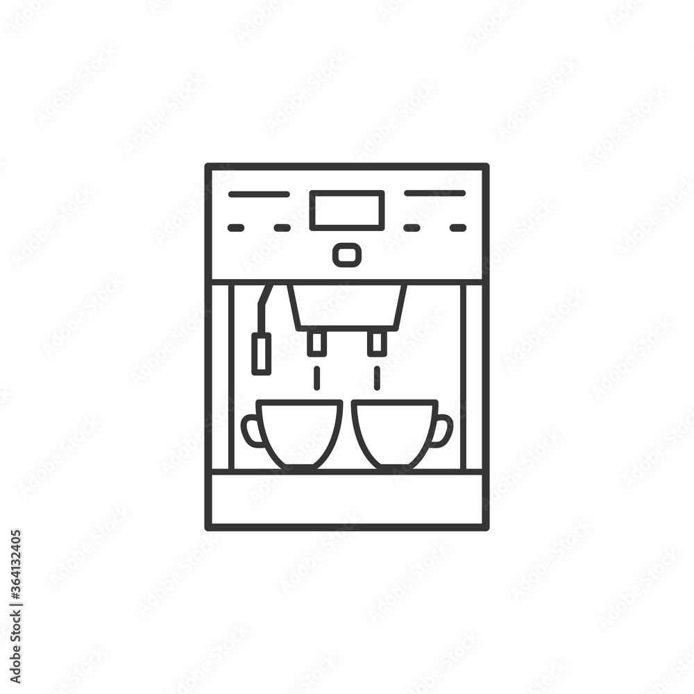 Electric coffee machine kitchen household domestic appliances thin line icon Electric coffee machine kitchen household domestic appliances thin line icon
