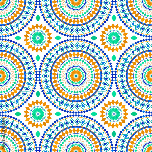 Moroccan seamless tile ornament. Vector pattern. 