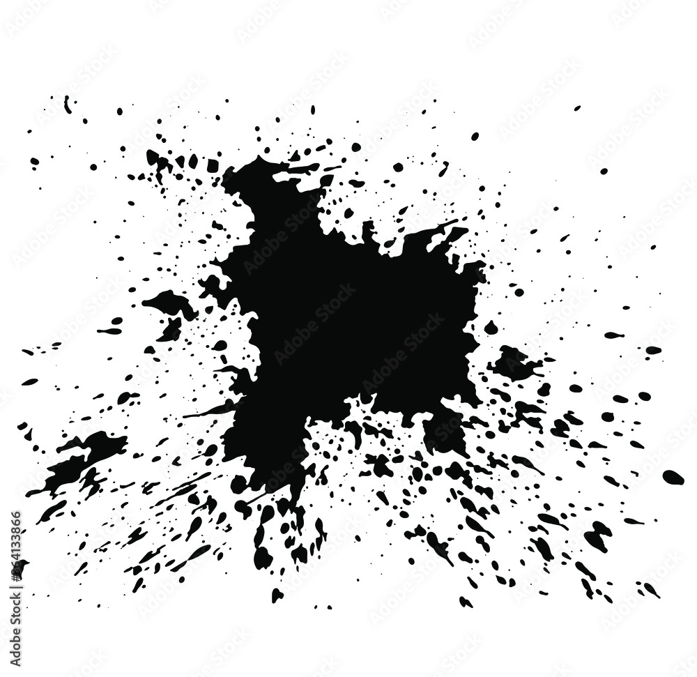 
Abstract black ink spots background. Vector illustration. Grunge texture for design cards and flyers. Model for creating digital brushes