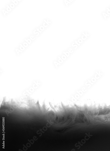 Black ink on a white background isolated background.