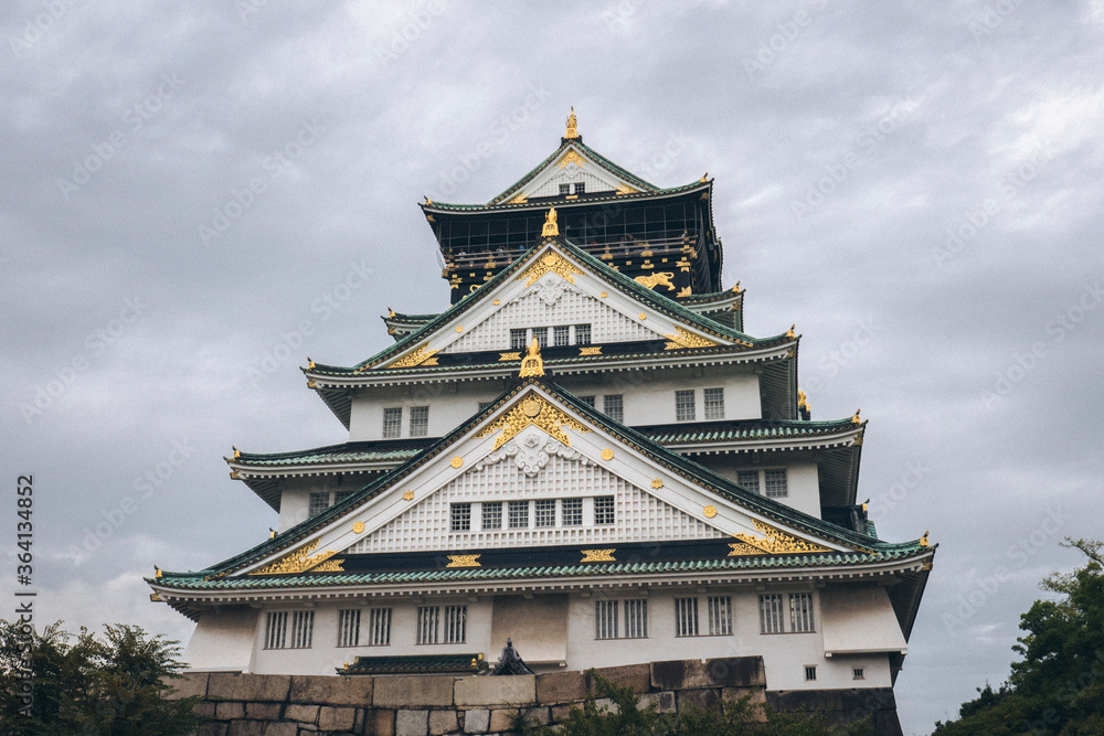 Big old Japanese building, city of Osaka Japan. Big old Japanese building, city of Osaka Japan.