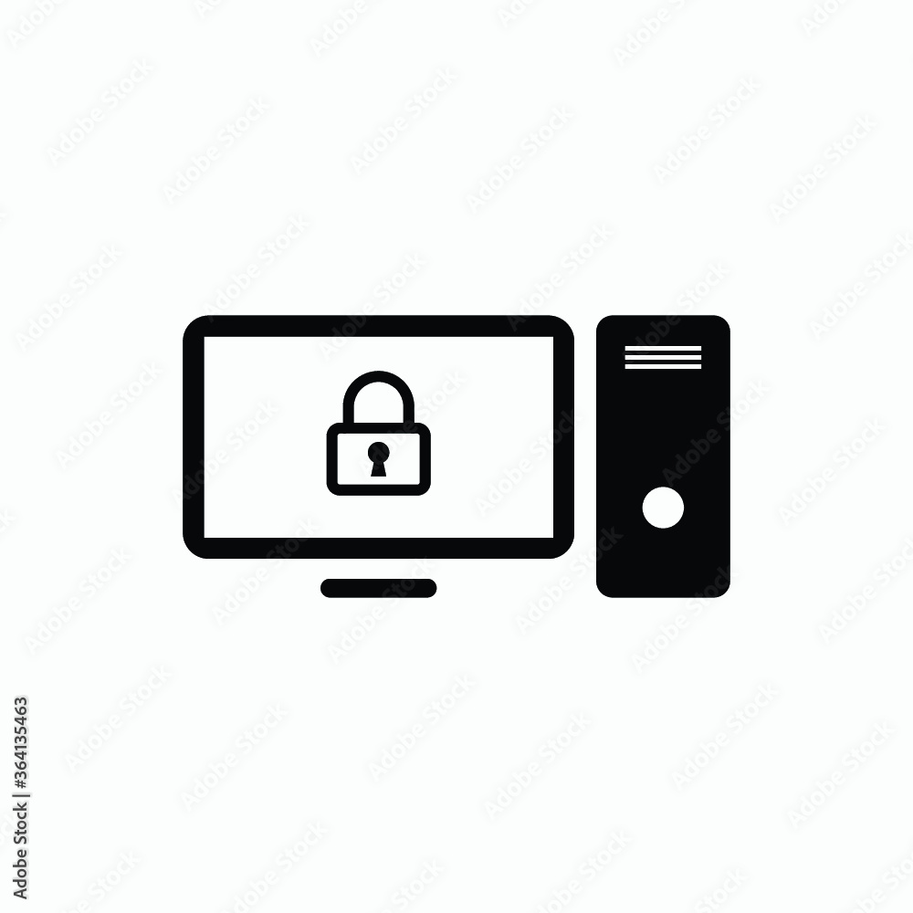lock computer icon vector lock computer icon vector