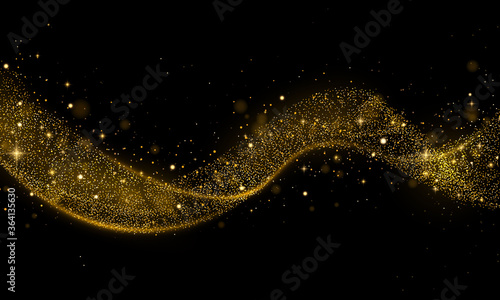 Gold glitter wave