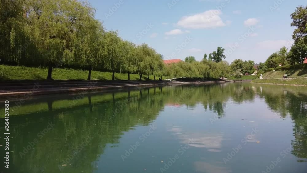 Ljubljana Slovenia, super fast flight on the river Ljubljana Slovenia, super fast flight on the river