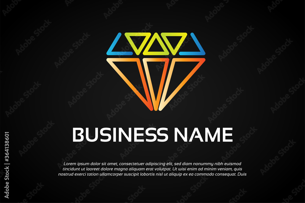 Unique Colorful Diamond Coding Logo Template Unique Colorful Diamond Coding Logo Template