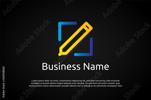 Unique Colorful Write Coding Logo Template