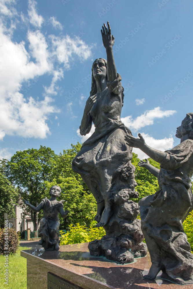 Fototapeta premium Czestochowa, Poland, June 23, 2020: The mystery of the Holy Rosary around Jasna Gora. Glorious secrets, 