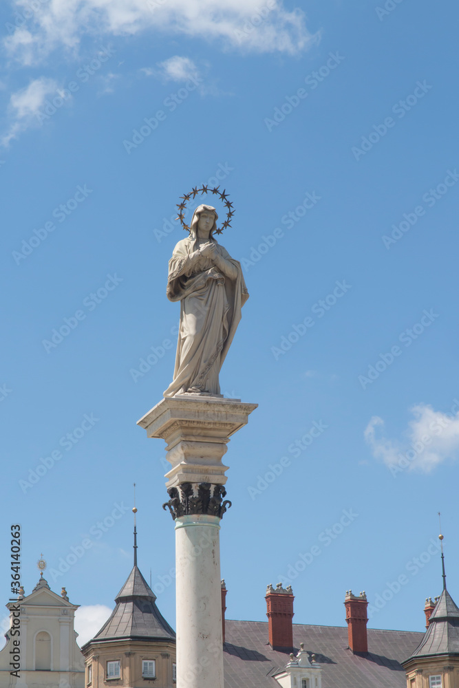 Statue of Our Lady of the Immaculate Conception in the middle of square in front of the monastery Jasna Gora Monastery - Czestochowa