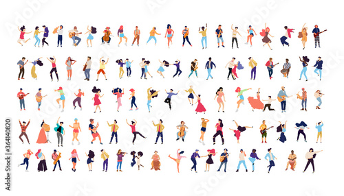 Dancing people vector isolated illustration. Musicians flat illustration © Firangiz