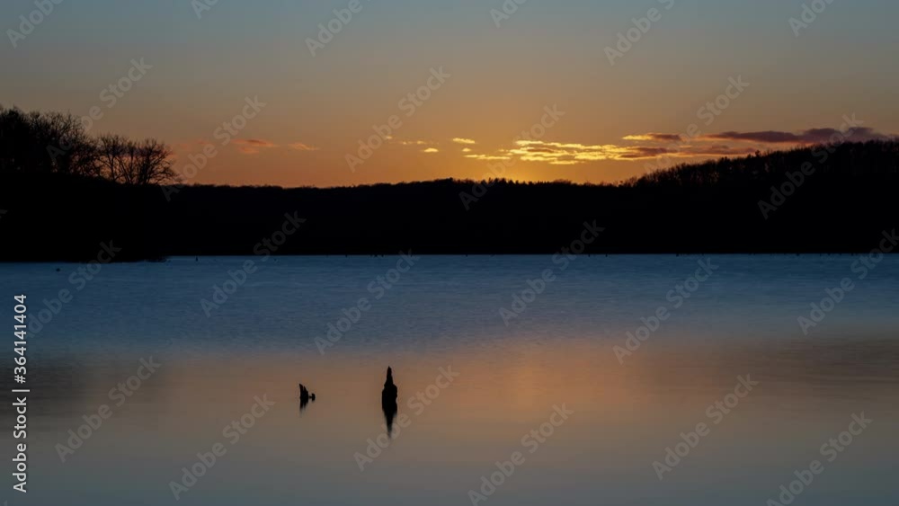 Timelapse sunset over the lake Timelapse sunset over the lake