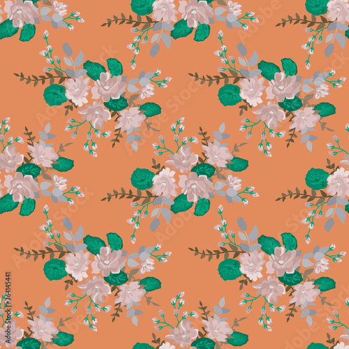 Elegant gentle trendy pattern in small-scale flower. Millefleurs. Country style. Floral seamless background for textile, cotton fabric, covers, manufacturing, wallpapers, print, gift wrap and scrapboo photo