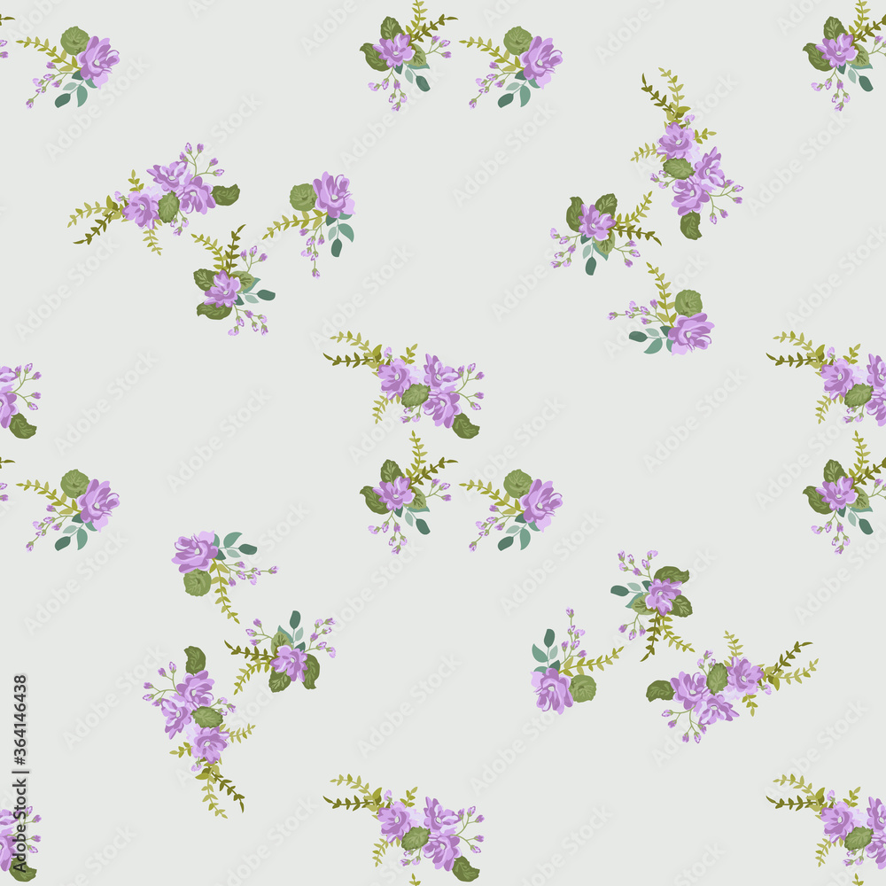 Elegant gentle trendy pattern in small-scale flower. Millefleurs. Country style. Floral seamless background for textile, cotton fabric, covers, manufacturing, wallpapers, print, gift wrap and scrapboo Elegant gentle trendy pattern in small-scale flower. Millefleurs. Country style. Floral seamless background for textile, cotton fabric, covers, manufacturing, wallpapers, print, gift wrap and scrapboo