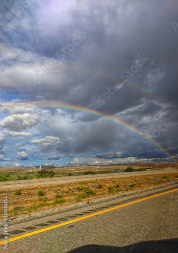 double rainbow in the desert