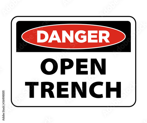 Danger open hole sign. open trench sign and symbol eps10