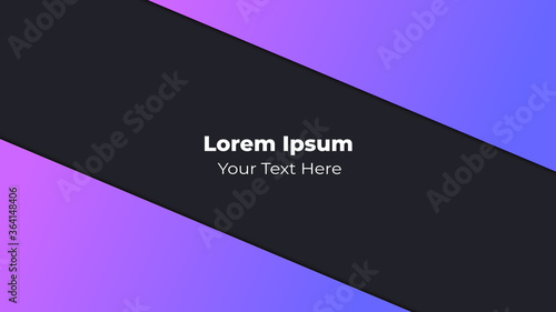 Placeholder text between diagonal vector design elements, with pink and purple cyber gradient applied. Background/title/presentation.
