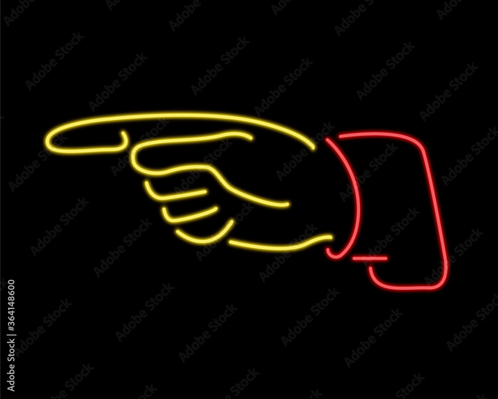 Obraz premium Neon Direction Pointing Finger 