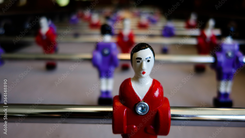 Obraz premium Football de table - gros plan