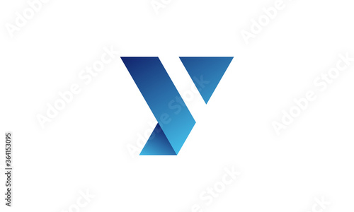 Y Letter Logo Blue Modern Vector Design Template