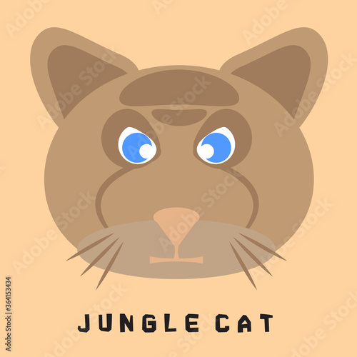 Canvas Print Cartoon illustration of tiger face (Jungle cat), eps10 vector format