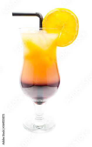 Sex on the beach cocktail isolated on white background