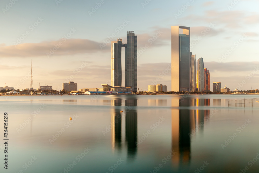 Abu Dhabi cityscape during peaceful morning Abu Dhabi cityscape during peaceful morning