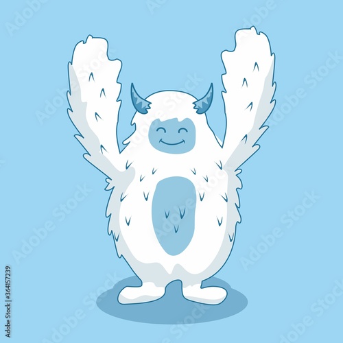 Yeti Cartoon Isolated Himalayan Snowman Illustration