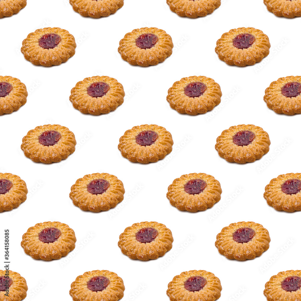 Pattern of sweet cookies on white background. Pattern of sweet cookies on white background.