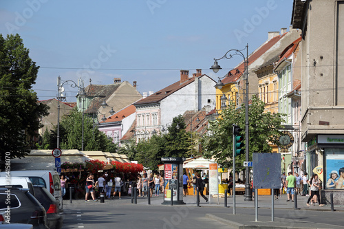 Hermannstadt-Sibiu-Rumänien-Fußgängerzone-Sommer