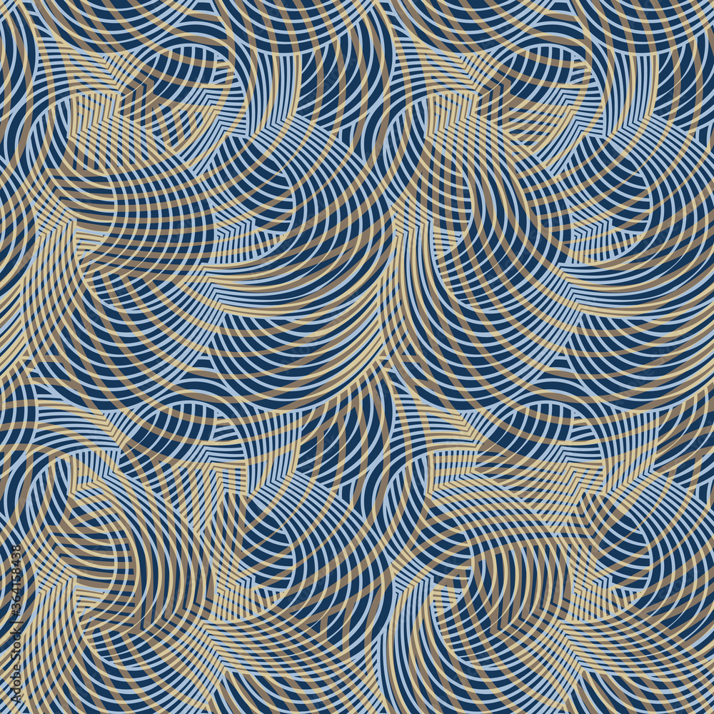 Modern abstract vector pattern design created of overlapped distinctive geometric lines. Seamless pattern. Modern abstract vector pattern design created of overlapped distinctive geometric lines. Seamless pattern.