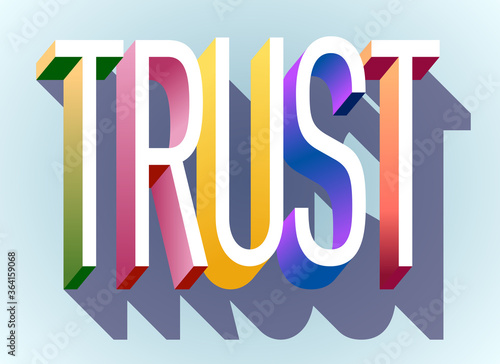 Colorful illustration of "Trust" word