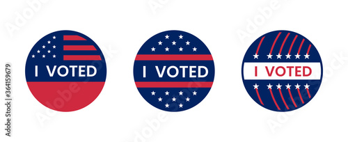 I voted sticker with flattering us american flag.
