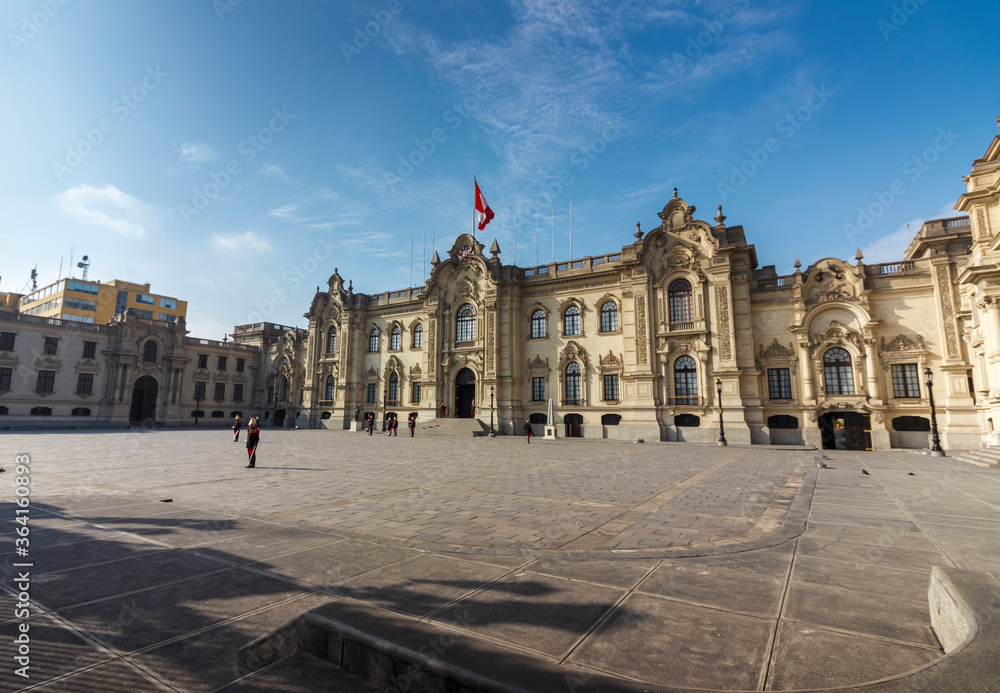 LIMA, PERU: Panoramic view of the Government Palace