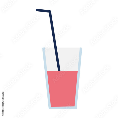 beverage with straw on white background vector illustration design