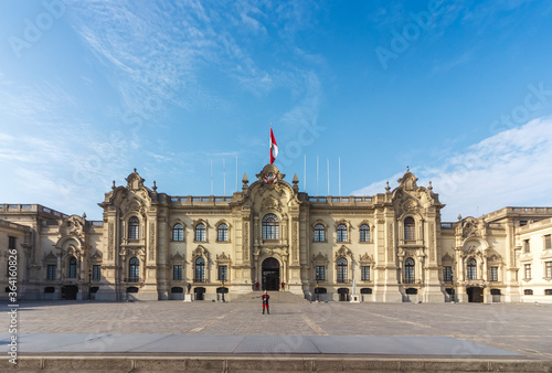LIMA, PERU: Panoramic view of the Government Palace